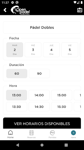 Open Padel Screen 3