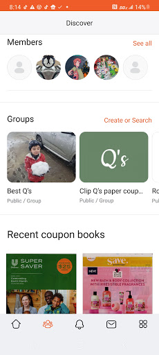 Cliqster Groups Screen 2