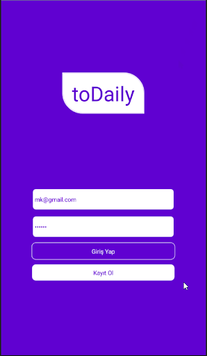 Android application toDaily screenshort