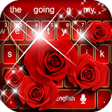 Red Rose diamond Petal keyboard Theme icon