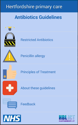 Android application Antibiotics Herts&W Essex ICS screenshort