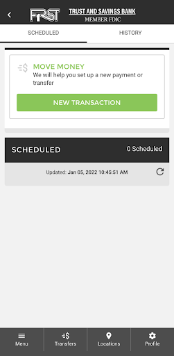 First Trust and Savings Bank Screen 2