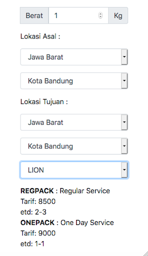 Cek Ongkir Semua Kurir