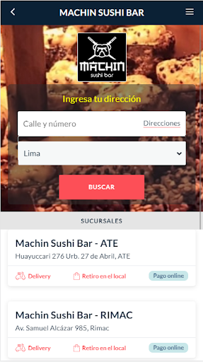 Android application Machin Sushi Bar screenshort