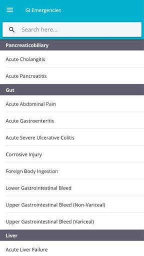 Android application GI and Liver Emergencies screenshort