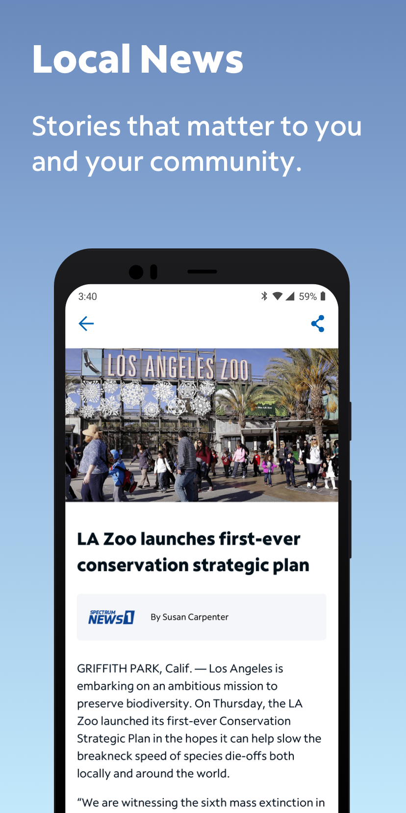 Android application Spectrum News: Local Stories screenshort