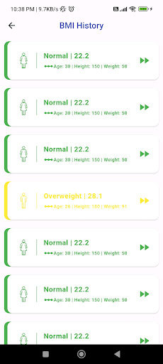 BMI Calculator & Health Tips Screen 3