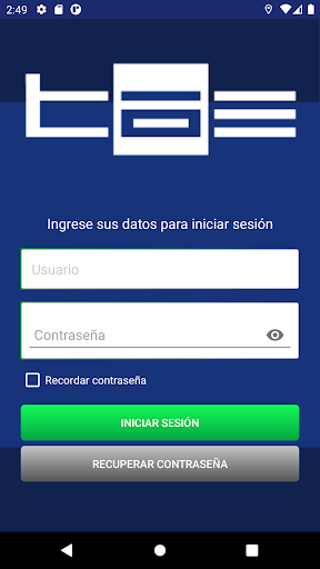 Android application TaeSeguro Recargas screenshort
