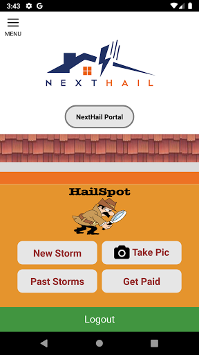 Android application HailSpot screenshort