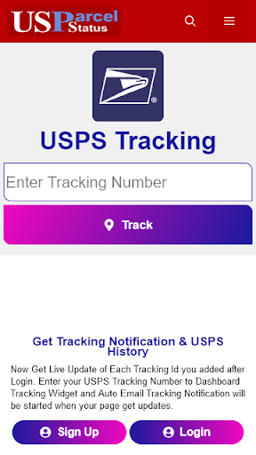 Android application US Parcel Status Tracker screenshort