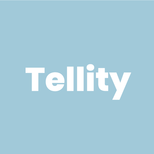 Tellity - green photo books logo