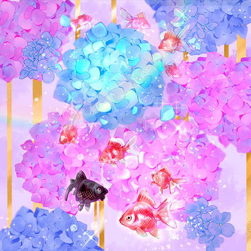 梅雨の幸運対策【紫陽花と金魚】