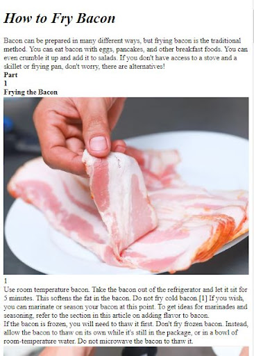 Bacon Recipes Guide Screen 2