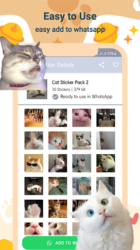 WASticker - Cat Stickers Pack Screen 3