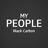 My people theme black carbon icon