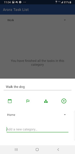 Arora Tasklist Screen 3