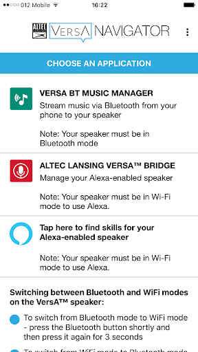 Android application Altec Lansing VersA Navigator screenshort