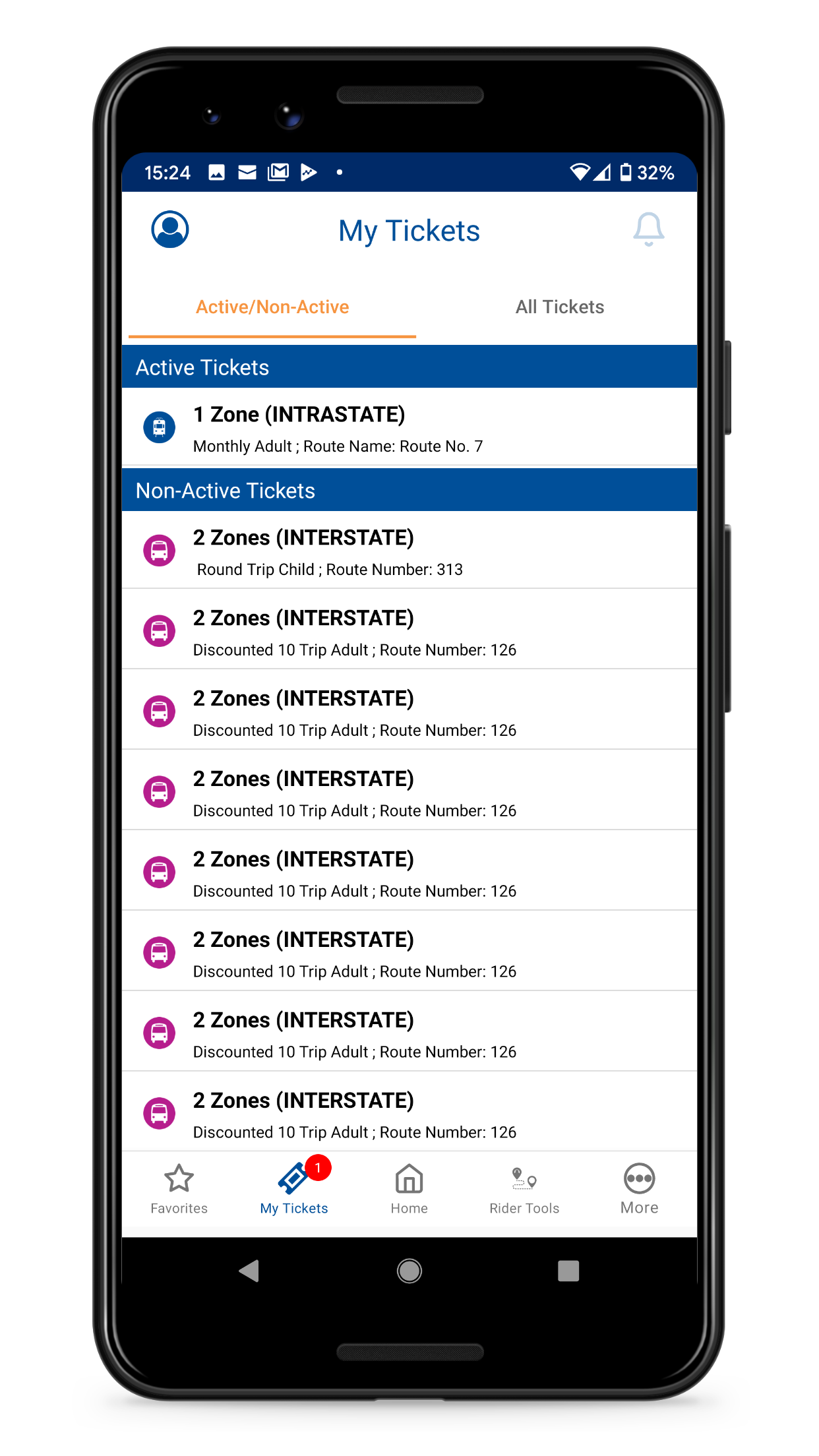 Android application NJ TRANSIT Mobile App screenshort