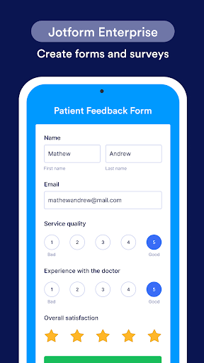 Screenshot of Jotform Enterprise Mobile