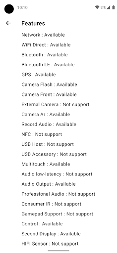 Screenshot of Device Info
