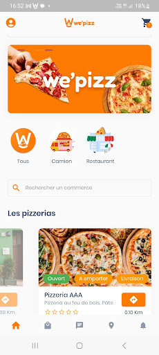 Android application We'pizz screenshort