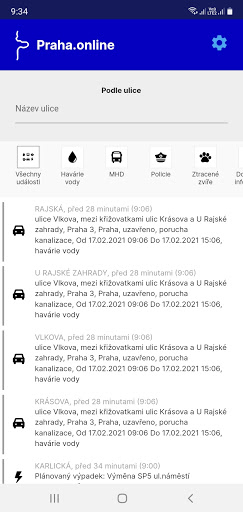 Android application Praha.online screenshort