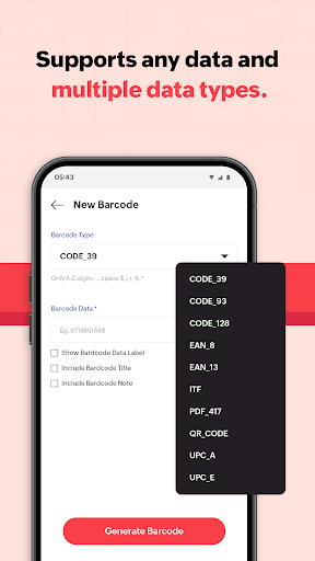 Screenshot of Barcode & QR Code Generator