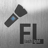 Flashlight metal design icon