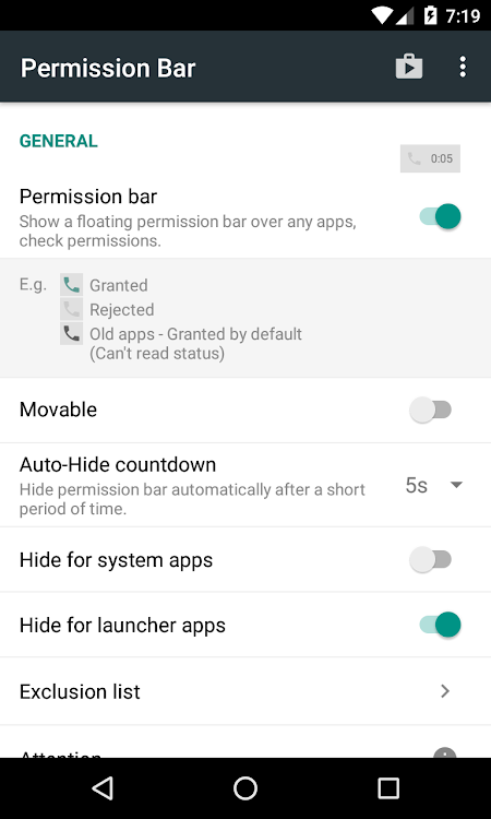 Permission Bar: Floating - 1.0.38 - (Android)