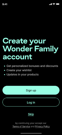 Android application Wonder Family screenshort