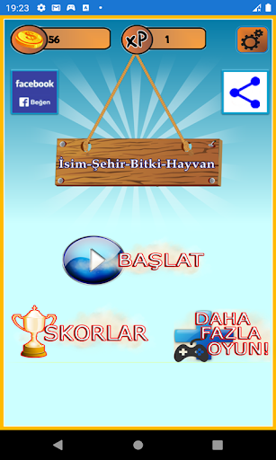 Android application İsim Şehir Bitki Hayvan screenshort