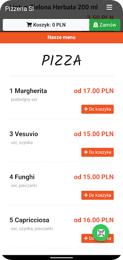 Android application Pizzeria SI screenshort