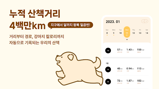 Android application 피리부는 강아지 - 반려동물 산책으로 유기견 기부까지 screenshort