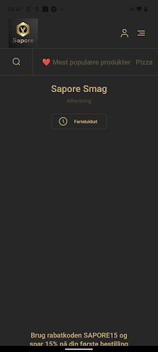 Android application Sapore Smag screenshort