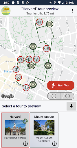 eTours Cambridge Map and Walki Screen 2