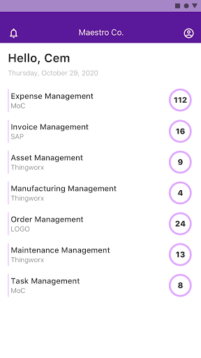 Maestro - Process Management Screen 2