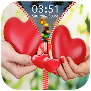 Love Heart Zipper Lock Screen