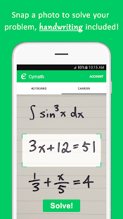 Cymath - Math Problem Solver Screenshot