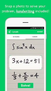 Cymath - Math Problem Solver Captura de tela