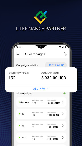 Android application LiteFinance Partner screenshort