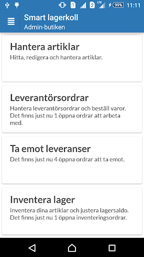 Android application Lagerkoll screenshort