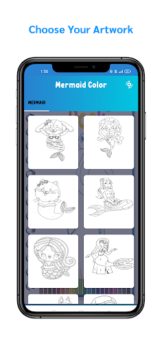 Mermaid Color by Number Screen 2