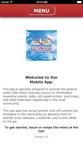 Android application Glenwood Lakes Area Chamber screenshort
