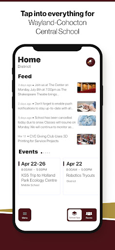 Android application Wayland-Cohocton School screenshort