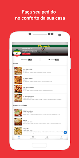 Android application Pizzaria Zona Sul screenshort