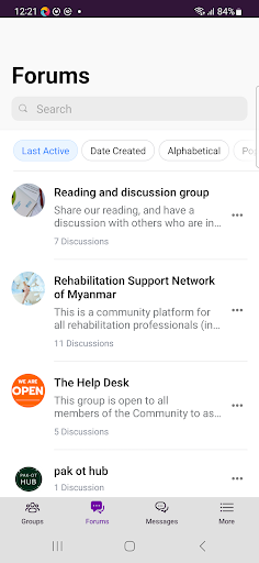 Android application Rehabilitation Community screenshort