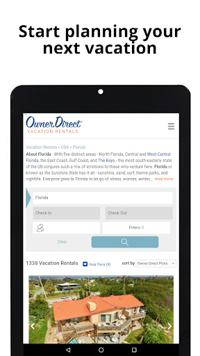 Owner Direct Vacation Rentals Screen 2