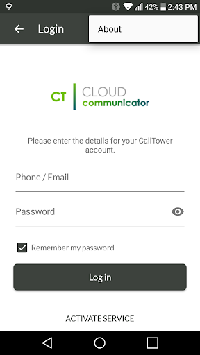 Android application CT Cloud Commmunicator screenshort