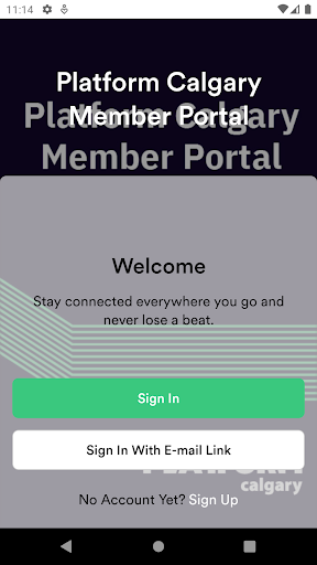 Android application Platform Calgary Member Portal screenshort