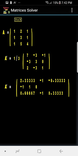 Android application Matrices Solver screenshort
